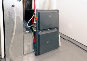 a high-efficiency furnace in a home's basement
